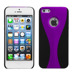 Protector Iphone 5 Negro con Franja Morado